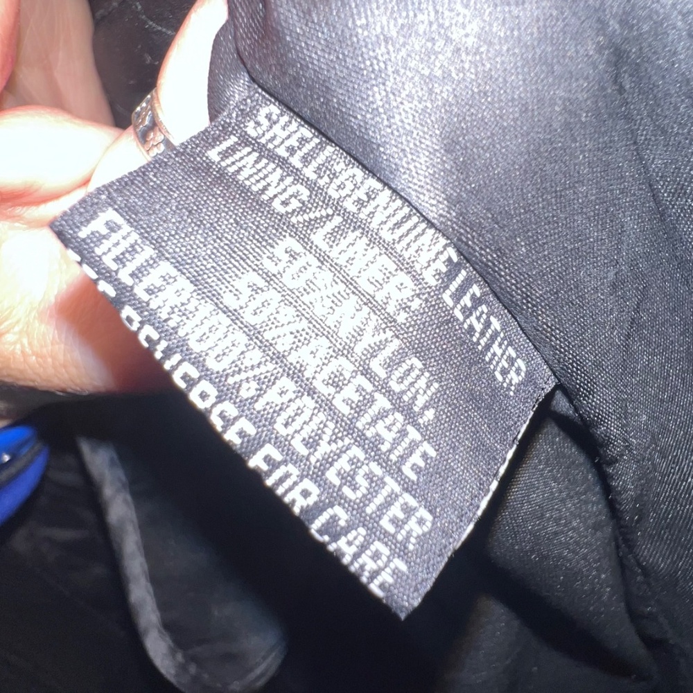 🚫SOLD! 🏍️🌹|•INTERSTATE LEATHER•| Rose Inlay Fringe Heavy Black Leather Jacket Si - Picture 13 of 15